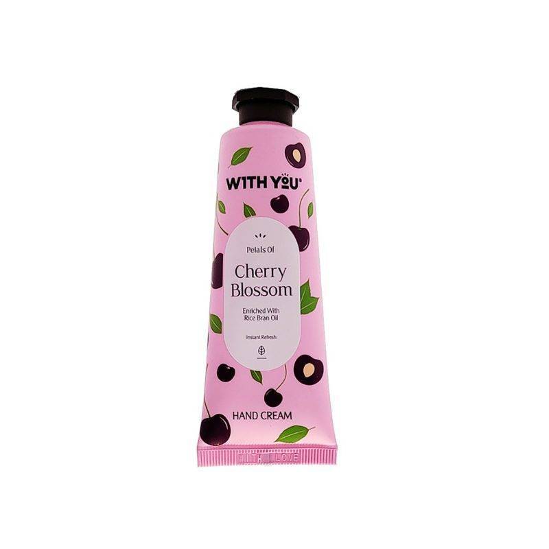 کرم مرطوب کننده دست حاوی شکوفه گیلاس ویت یو 50 میل with you cherry blossom hand cream 50ml 01 rotated 1